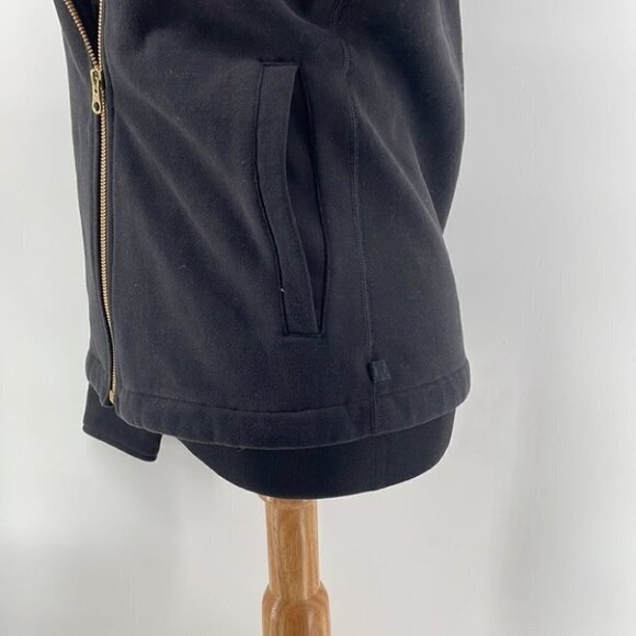 lululemon Lab Shadow JacketBlack cotton fleece moto jacket sz 6 - Picture 6 of 10